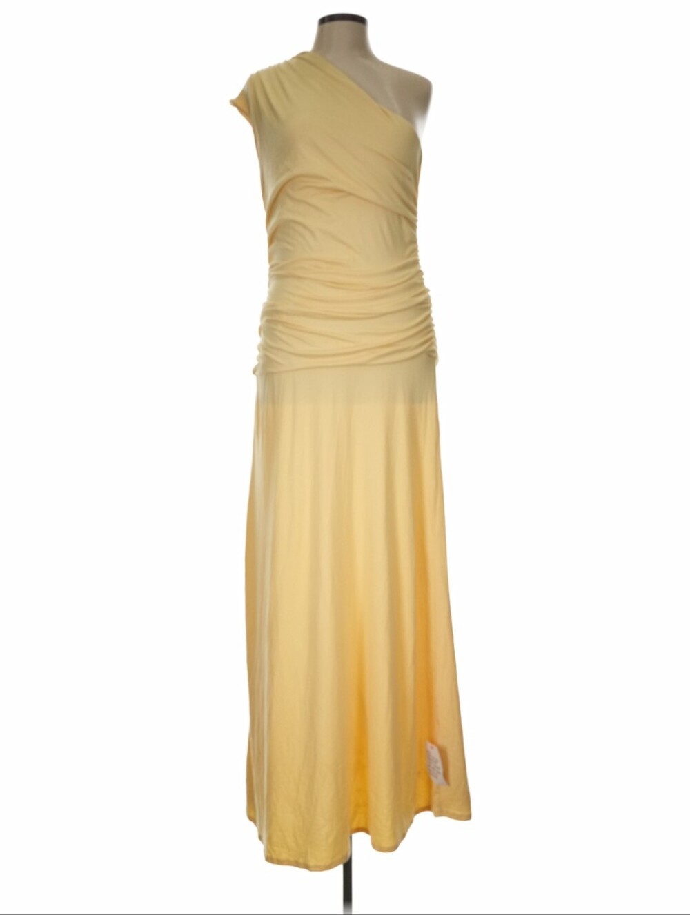 ASOS One-Shoulder Pale Butter Yellow Maxi Dress US 12
